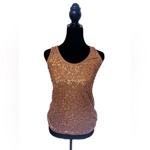 Gold Sequin J. Crew tank size XS